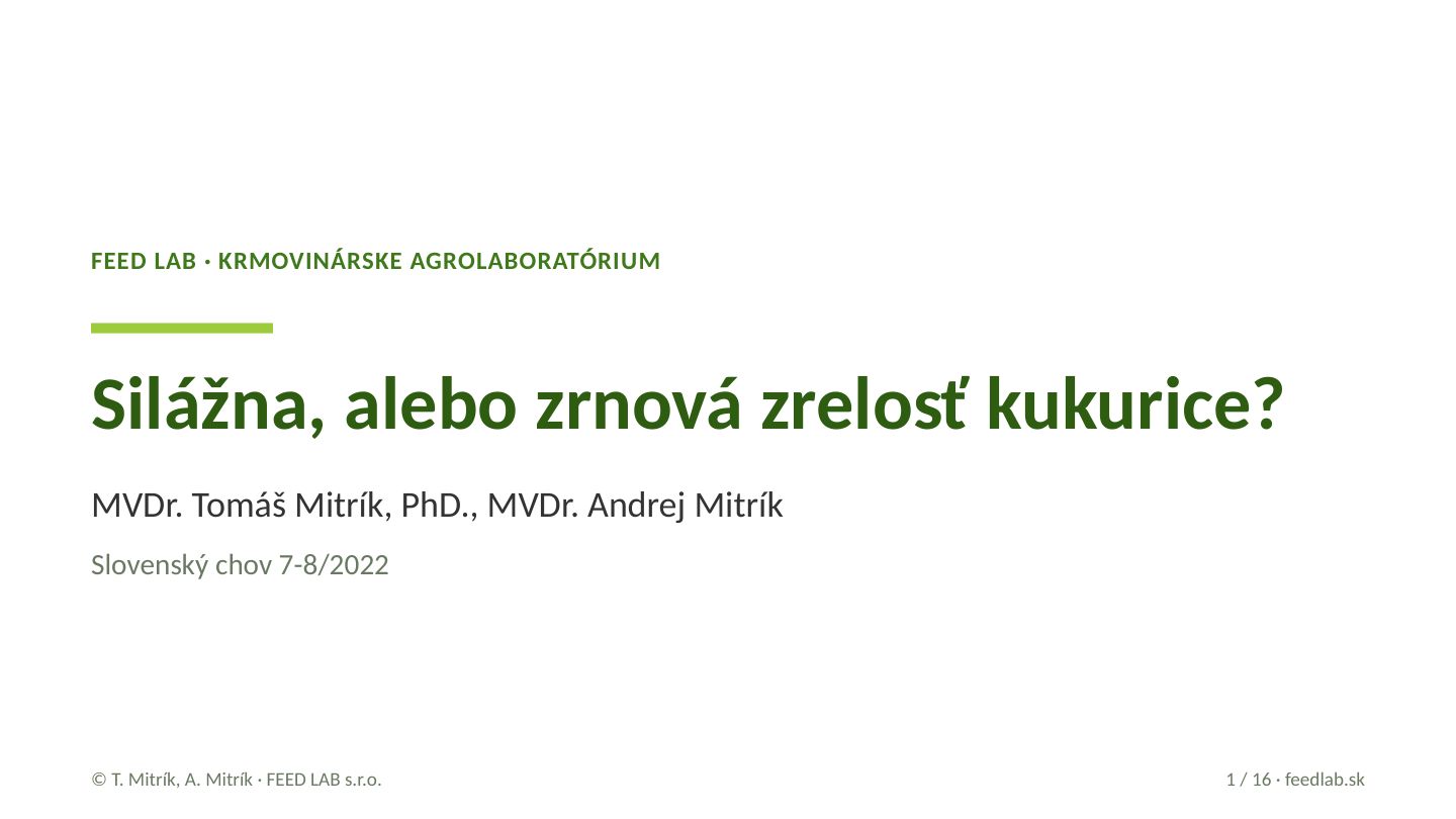 Silážna, alebo zrnová zrelosť kukurice? – strana 1