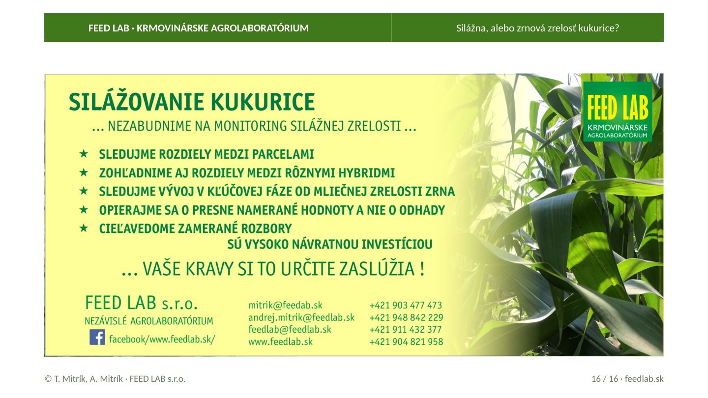 Silážna, alebo zrnová zrelosť kukurice? – strana 16