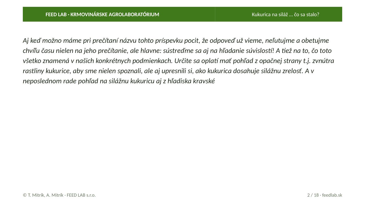 Kukurica na siláž … čo sa stalo? – strana 2
