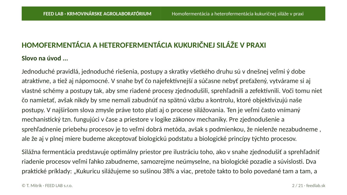 Homofermentácia a heterofermentácia kukuričnej siláže v praxi – strana 2