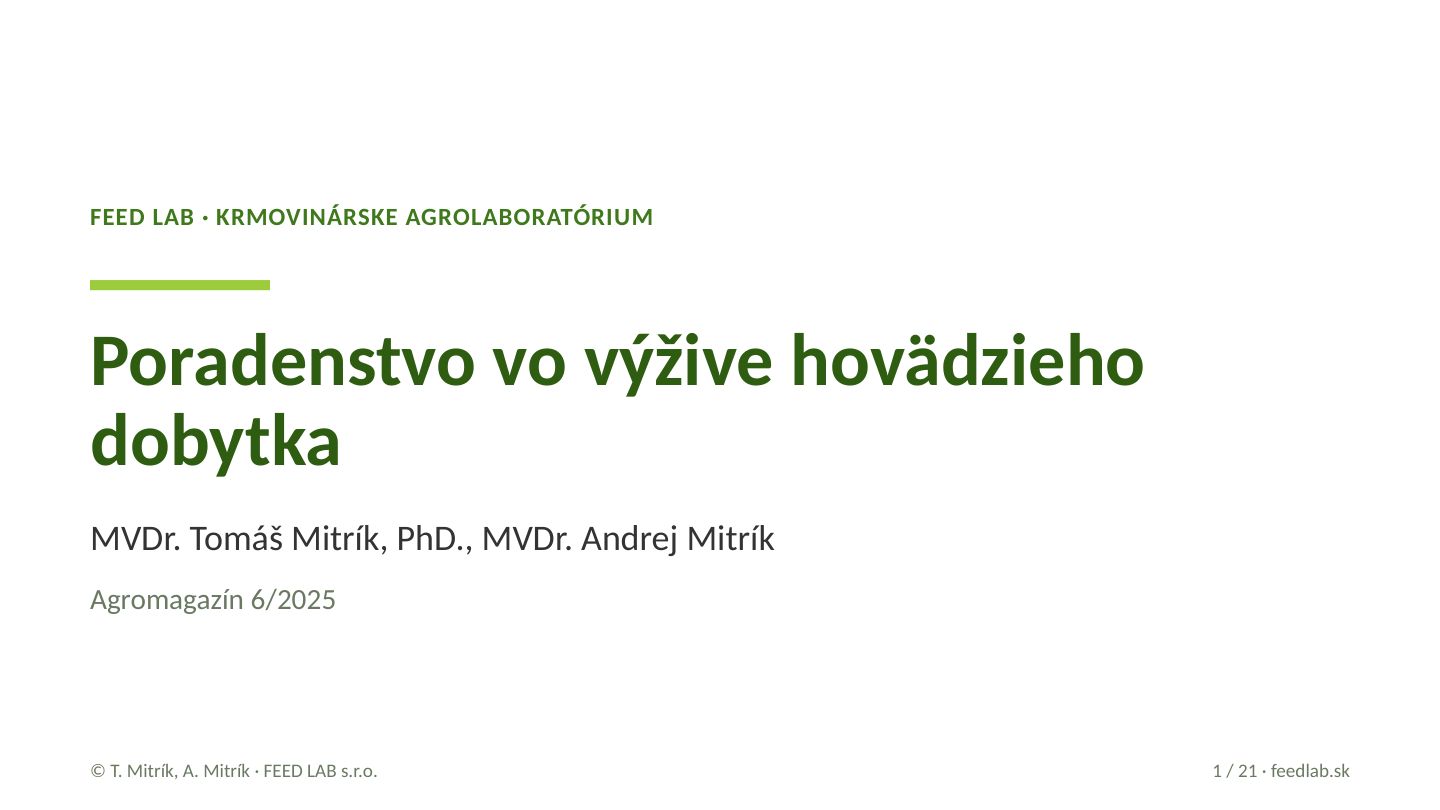 Poradenstvo vo výžive hovädzieho dobytka – strana 1