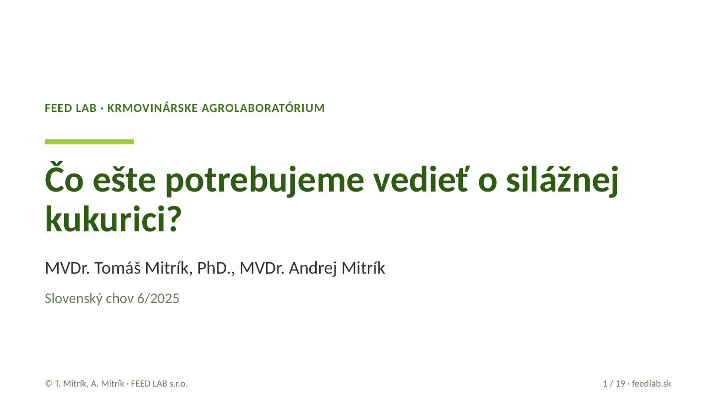 Čo ešte potrebujeme vedieť o silážnej kukurici? – strana 1