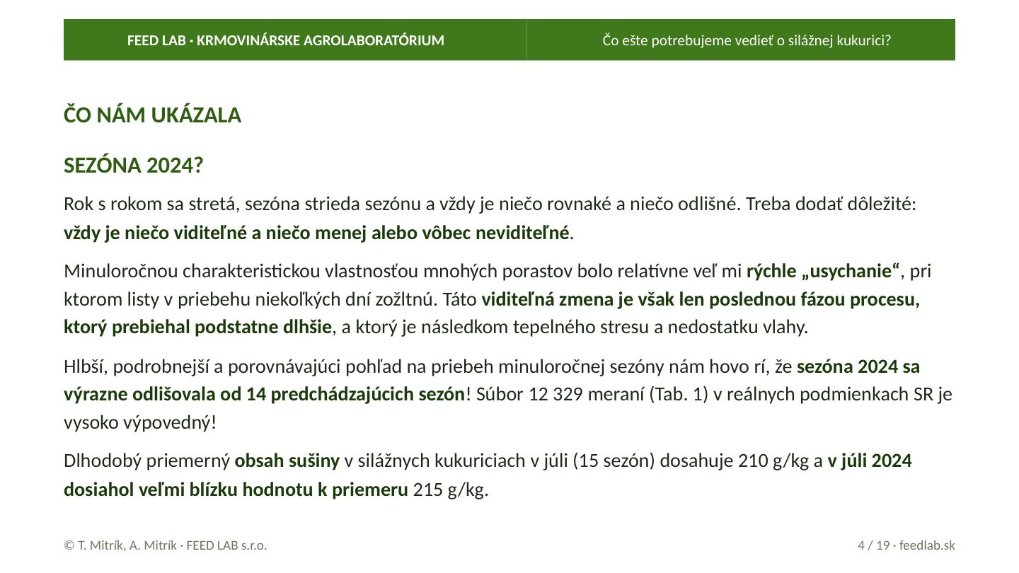Čo ešte potrebujeme vedieť o silážnej kukurici? – strana 4