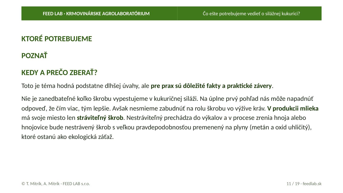Čo ešte potrebujeme vedieť o silážnej kukurici? – strana 11