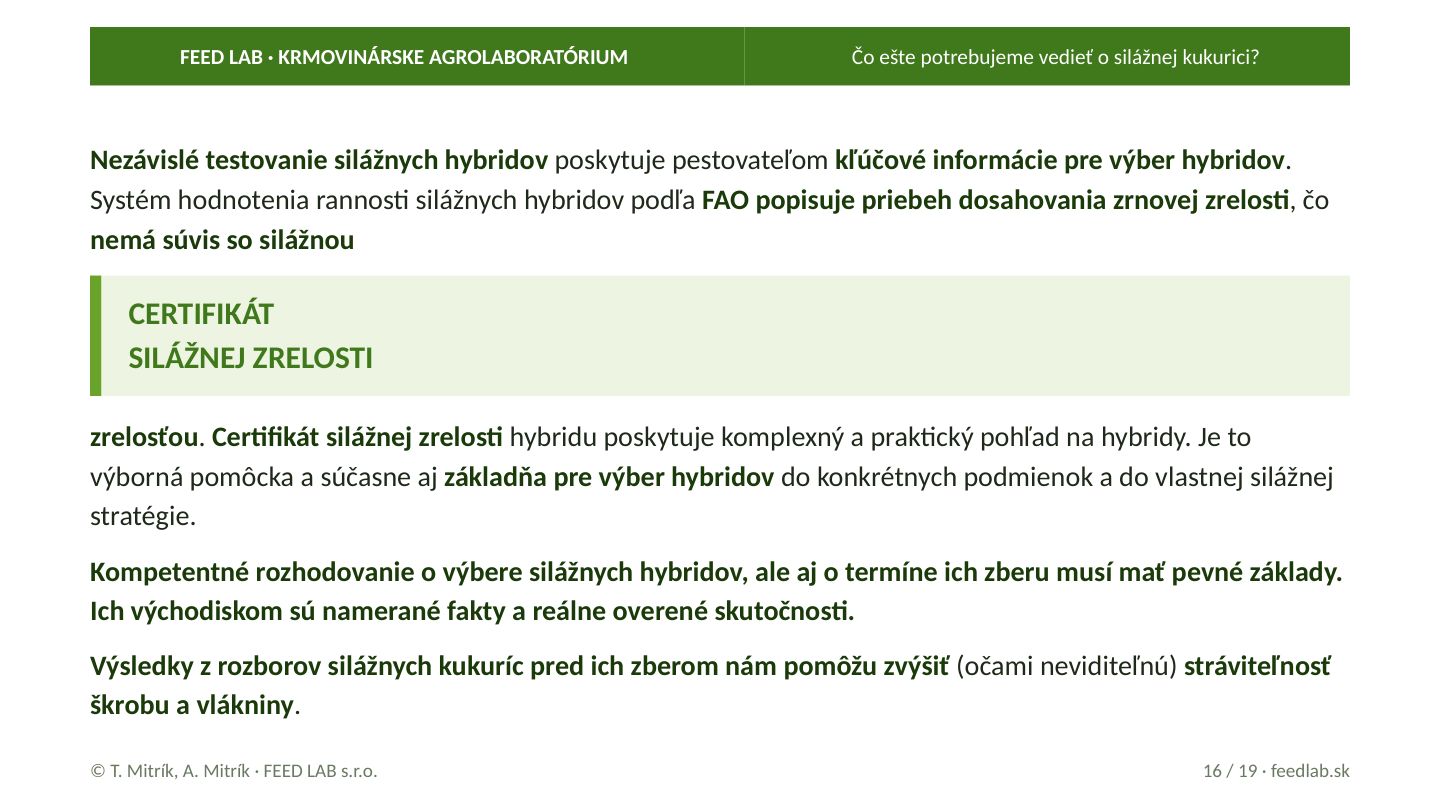 Čo ešte potrebujeme vedieť o silážnej kukurici? – strana 16