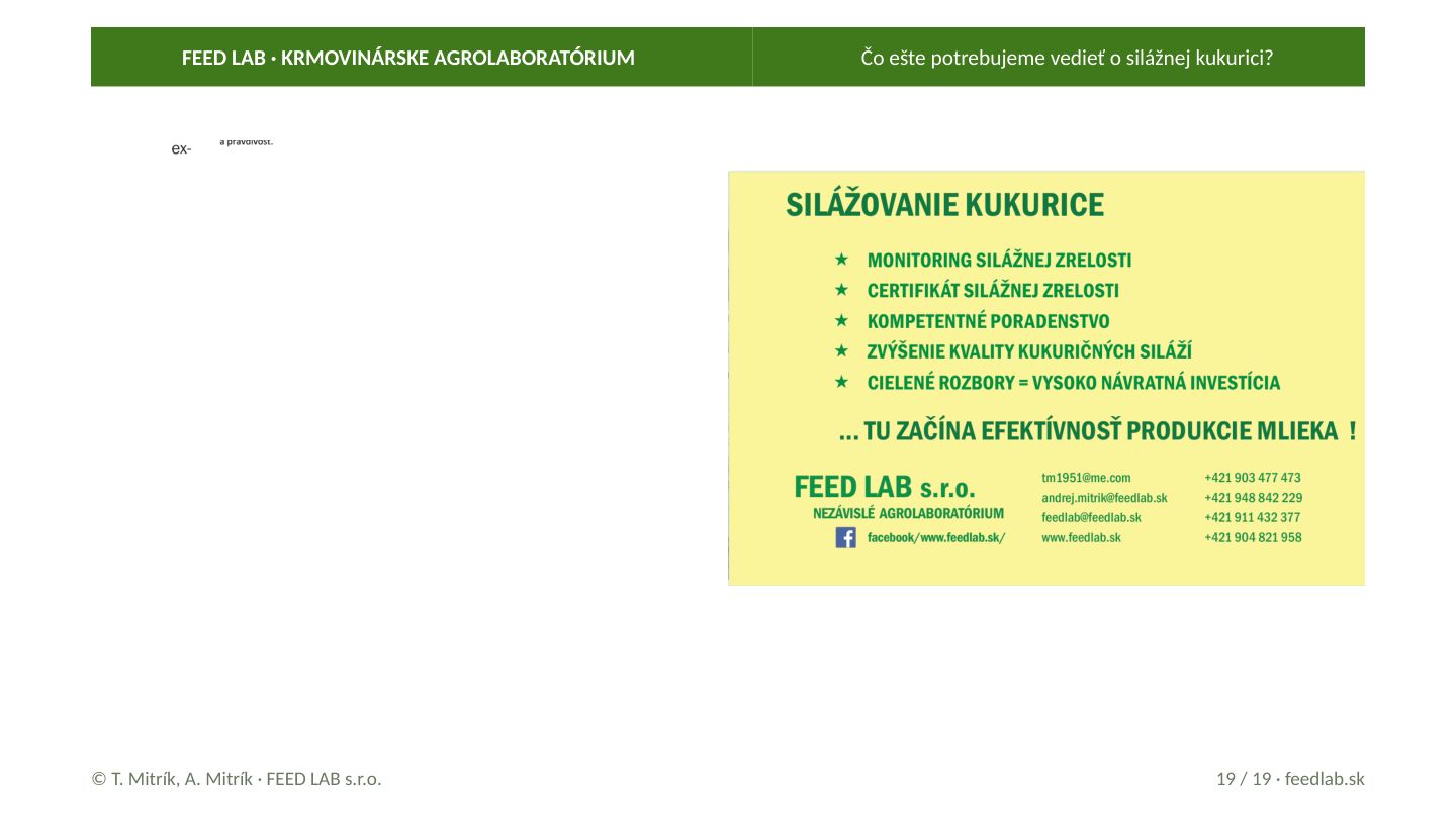 Čo ešte potrebujeme vedieť o silážnej kukurici? – strana 19