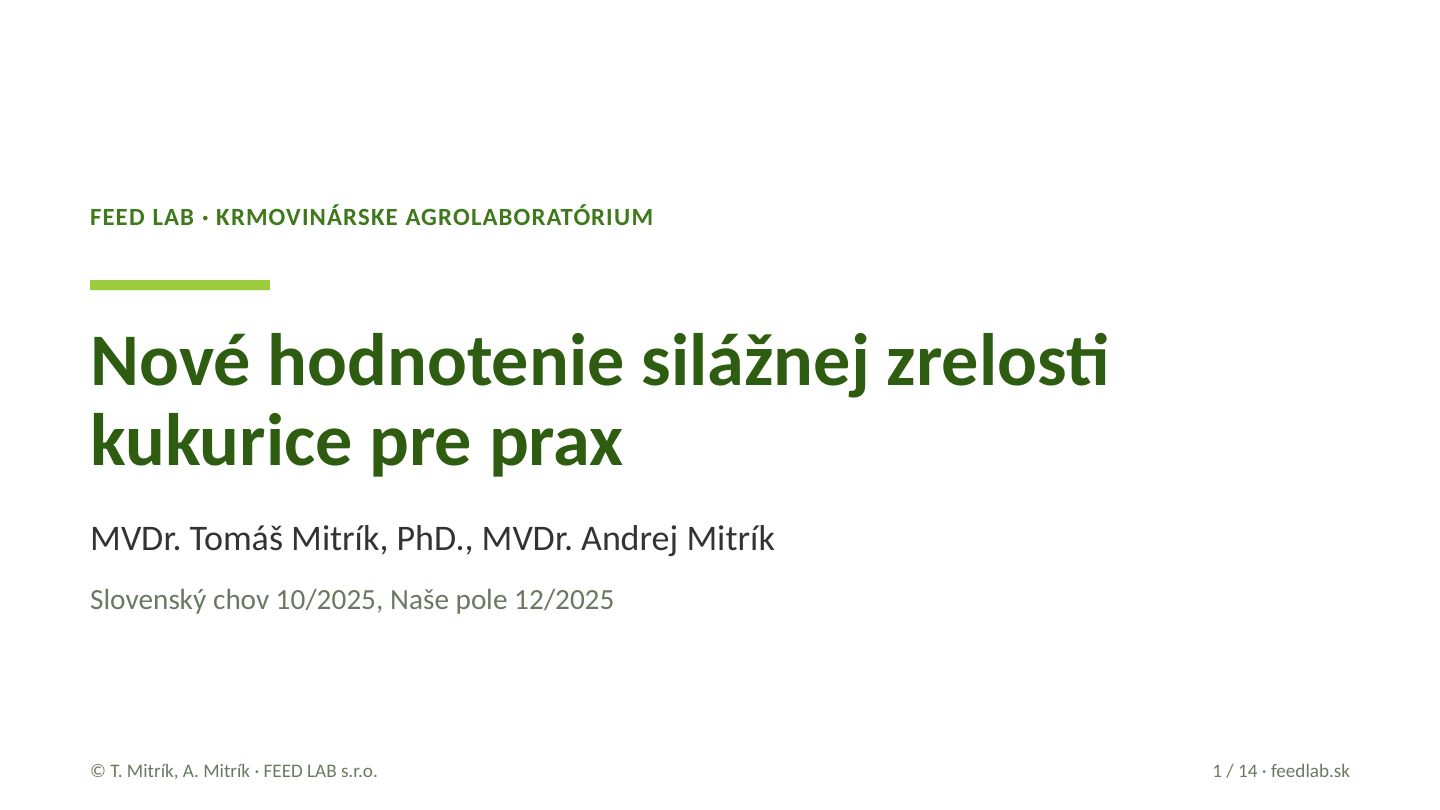 Nové hodnotenie silážnej zrelosti kukurice pre prax – strana 1