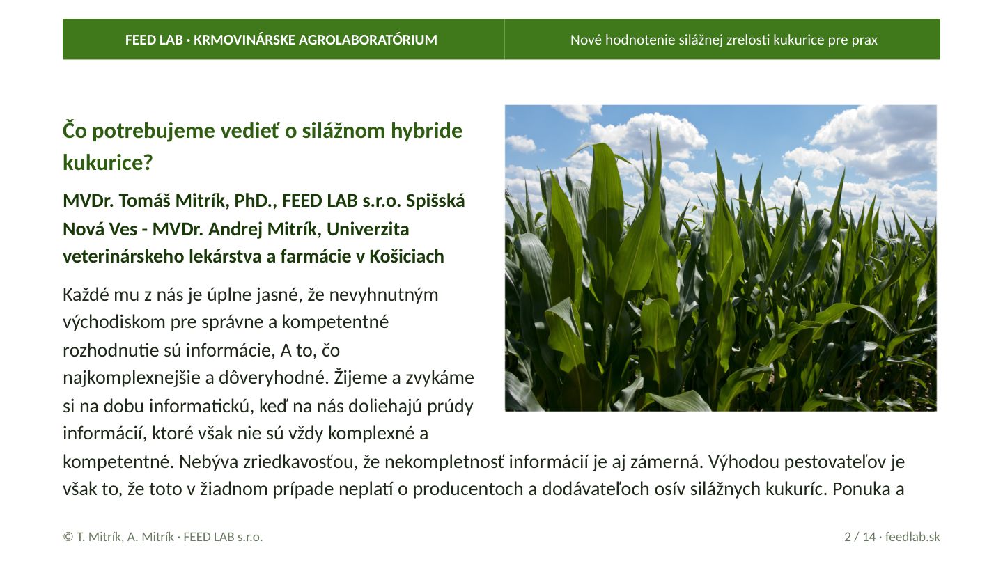 Nové hodnotenie silážnej zrelosti kukurice pre prax – strana 2