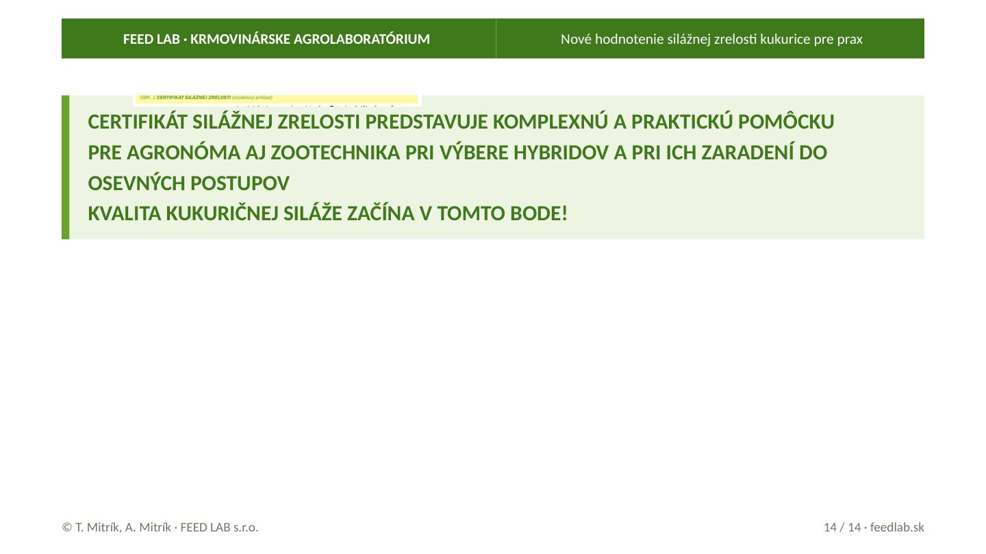Nové hodnotenie silážnej zrelosti kukurice pre prax – strana 14