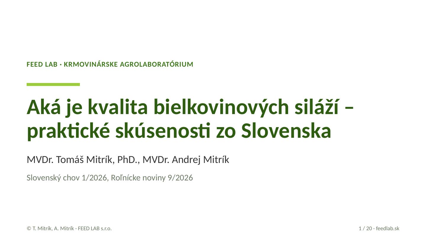 Aká je kvalita bielkovinových siláží – praktické skúsenosti zo Slovenska – strana 1