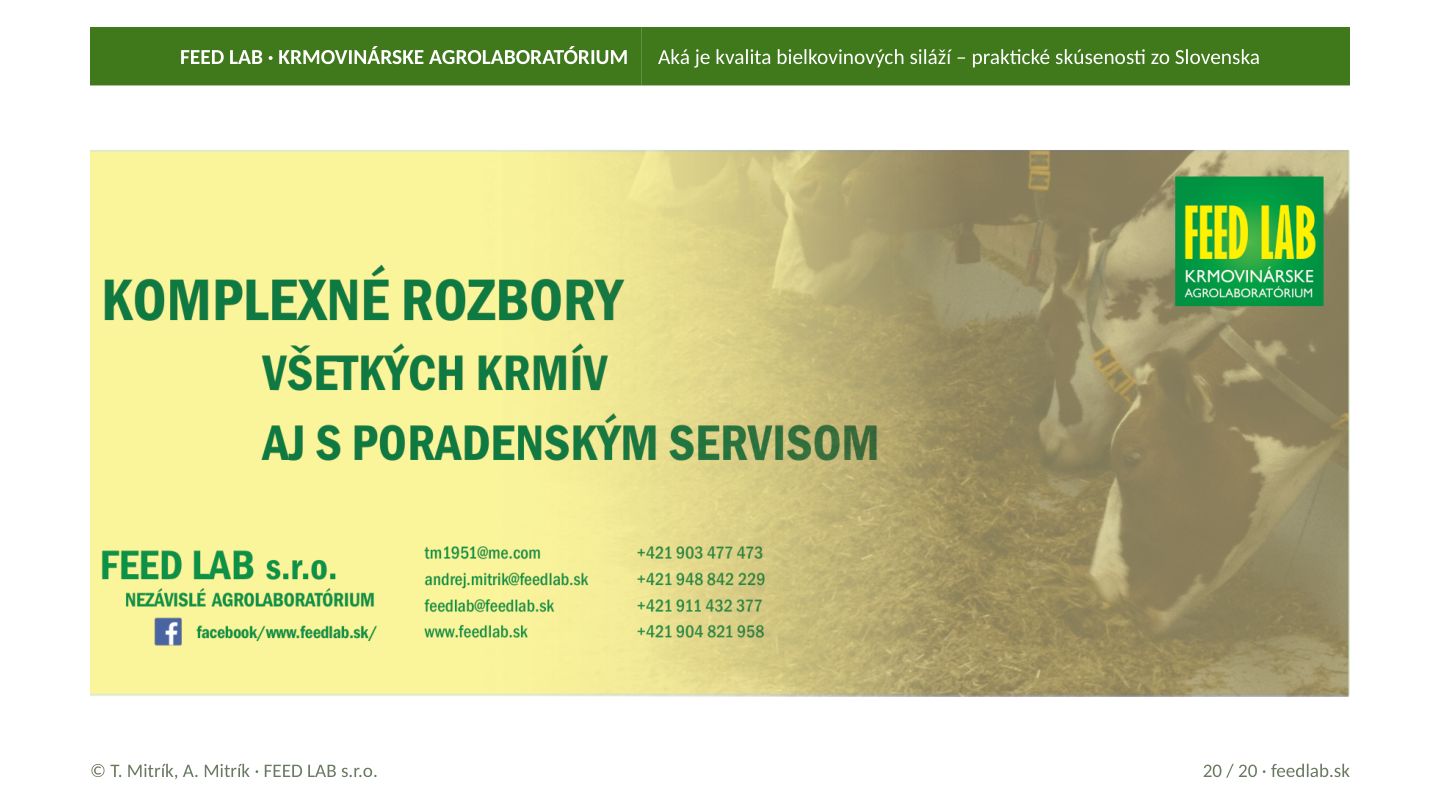 Aká je kvalita bielkovinových siláží – praktické skúsenosti zo Slovenska – strana 20